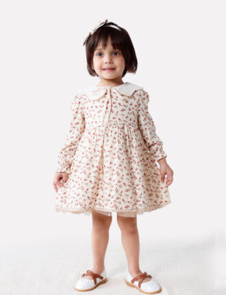 ADELYN FLORAL DRESS IN TEXTURED FABRIC