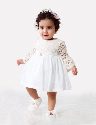 ARIA CROCHETED DRESS WITH BELL SLEEVES