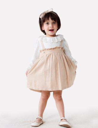 CHARLOTTE TEXTURED DRESS WITH RUFFLED COLLAR