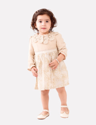 HAZEL EMBROIDERED DRESS WITH SCALLOPED NECK